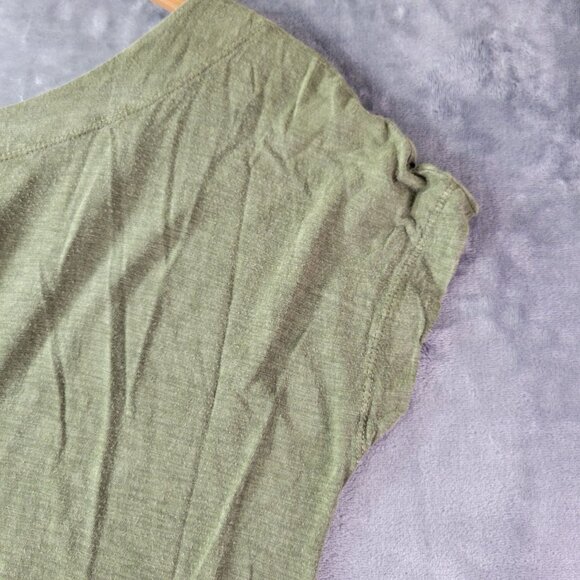 By Anthropologie Womens Green Knot Front Top XS Asymmetrical‎ Draped Casual - Picture 4 of 9